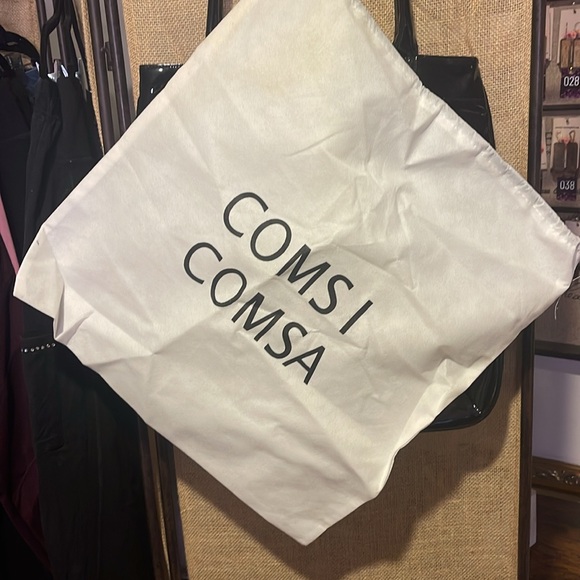 #355 Comsi Comsa Black Rose Purse Tote Satchel - Picture 9 of 10